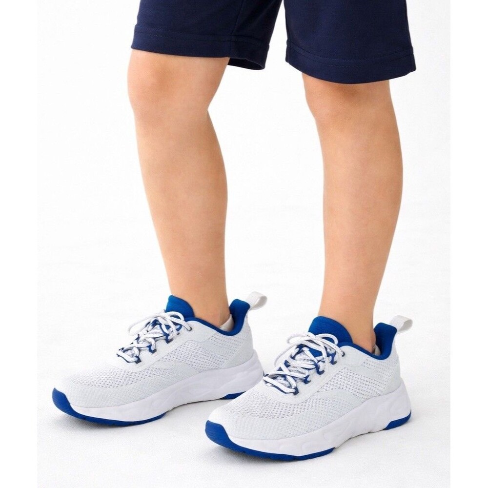 All in Motion Sneakers Men Size 13 White Blue Lightweight Athletic Running Shoes